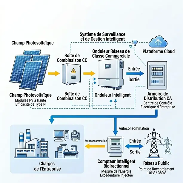 système solaire connecté au réseau