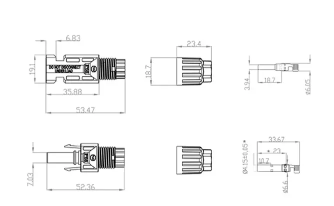 Connecteur MC4 Product Structure Diagram